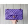 Chanel 1112 CF classic purple caviar gold hardware 25cm bag