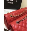 CHANEL 1112 Red Large 2.55 Calfskin Leather Flap Bag with Gold Hardware