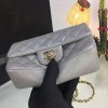 Chanel 20cm Classic Flap Bag Grey Caviar Leather sliver&gold hardware