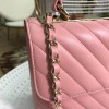 Chanel Chevron Trendy CC Flap Top Handle Pink Bag
