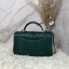 Chanel handle mini flap bag green snakeskin 20cm