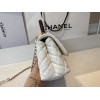 Chanel Coco flap bag white handle 24 cm