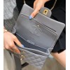 Chanel Light Blue Quilted Caviar 25 Classic Double Flap Gold Hardware Bag