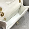 Chanel white leather flap bag