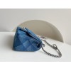 Chanel classic flap blue denim 20cm bag