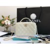 Chanel 22A Mini Vanity Caviar White Leather Bag