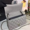 Chanel 20cm Classic Flap Bag Grey Caviar Leather sliver&gold hardware