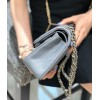 Chanel Light Blue Quilted Caviar 25 Classic Double Flap Gold Hardware Bag