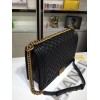 Chanel 30cm large boy bag black caviar leather with silver&gold hardware