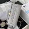 Chanel flap metal mix gray lambskin bag