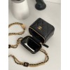 Chanel square vanity black leather mini bag