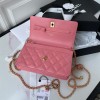 Chanel woc wallet on chain gold 19cm pink