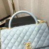 Chanel Coco Grained Calfskin Blue Flap Bag 29cm