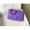 Chanel 1112 CF classic purple caviar gold hardware 25cm bag