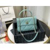 Chanel lampskin trendy handle flap bag blue 25cm