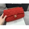 Chanel Sequins Tweed Medium Flap Bag in Red