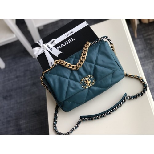 chanel 19 flap bag Turquoise