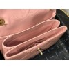 Chanel lampskin trendy handle flap bag pink 25cm
