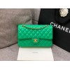 CHANEL 1112 Green 2.55 Lampskin Flap 25cm Bag