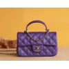 Chanel Top Handle gold hardware purple lambskin mini bag