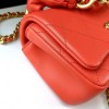 Chanel flapbag handle lampskin pink leather 19cm bag