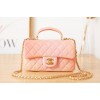 Chanel handle mini flap bag orange colorful 20cm