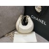 Chanel white lambskin pouch with chain bag