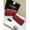 CHANEL 1112 Red Large 2.55 Calfskin Leather Flap Bag with Gold Hardware