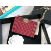 Chanel mini boy 22A gold red bag