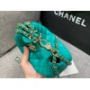 Chanel blue lambskin pouch with chain bag