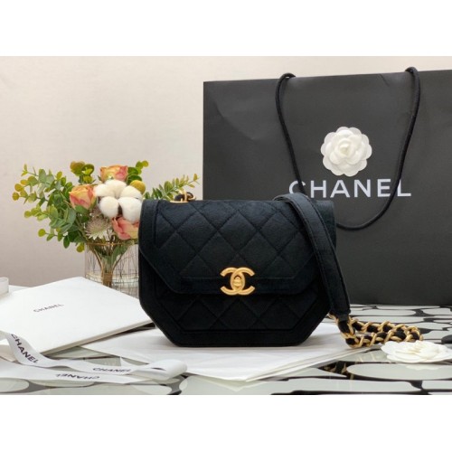 Chanel velvet black 02 flap bag 99109