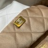 Chanel white leather tote shopping bag