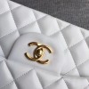 CHANEL white Size 30cm Lambskin Leather Flap Bag With Gold Hardware