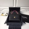 Chanel Coco Flap bag with top handle Black&White&Wine