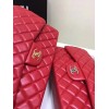 CHANEL 1112 Red Large Size 30cm Lambskin Leather Flap Bag With Gold/Silver Hardware