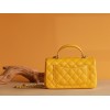 Chanel Top Handle gold hardware yellow lambskin mini bag