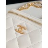 Chanel square vanity white leather mini bag