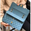 Chanel CF classic blue caviar leather 25cm bag