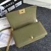 Chanel Green Quilted Caviar Medium Boy Bag A67086 VS09827