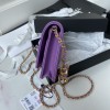 Chanel woc wallet on chain gold 19cm purple