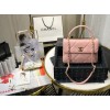 Chanel lampskin trendy handle flap bag pink 25cm