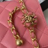 Chanel woc wallet on chain gold 19cm pink