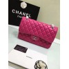 CHANEL 1112 Rose Red large Size 30 Lambskin Leather Flap Bag With Gold/Silver Hardware