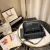 Chanel Medium Crinkled Calfskin Chevron Boy Flap Bag Black