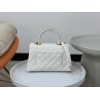 Chanel Coco Handle White Large Caviar Bag