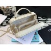 Chanel 22A Mini Vanity Caviar White Leather Bag