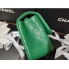 Chanel classic flap caviar leather bag gold hardware green 25cm