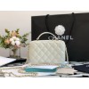 Chanel 22A Mini Vanity Caviar White Leather Bag