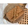 Chanel brown lampskin big chain flap bag