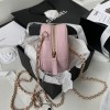 Chanel 22S Quilted Caviar Pink Mini Round Clutch